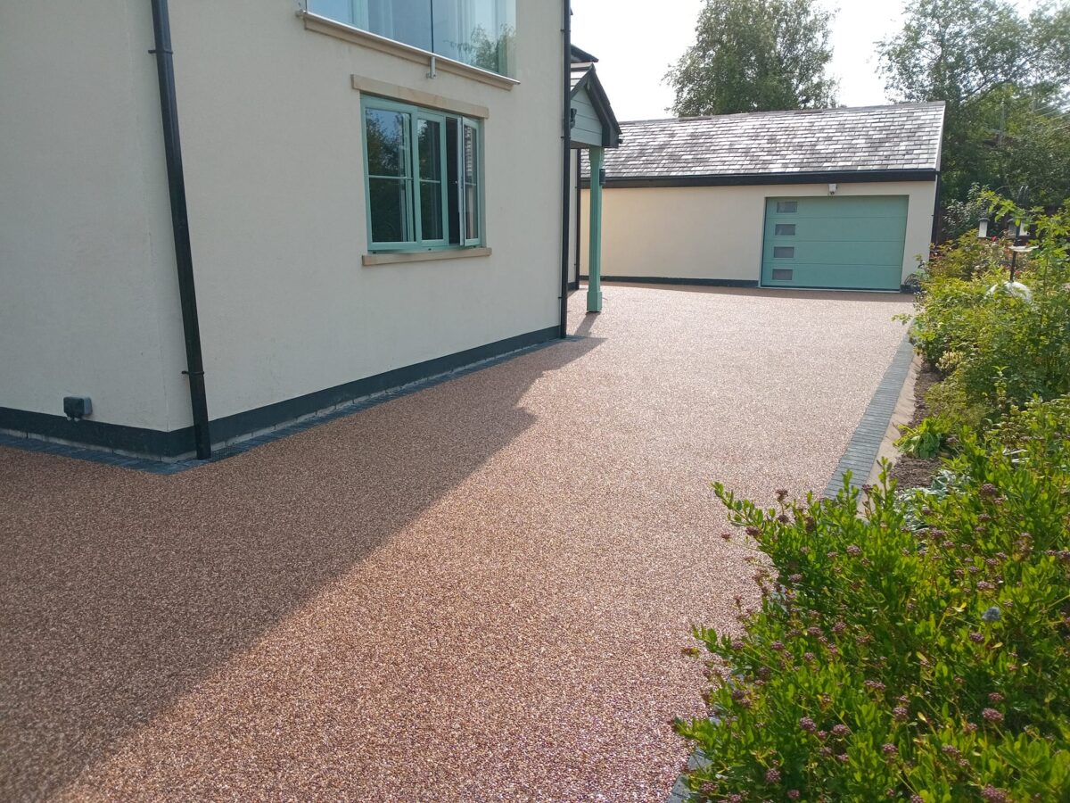 Natural stone Resin driveway installation in Preston